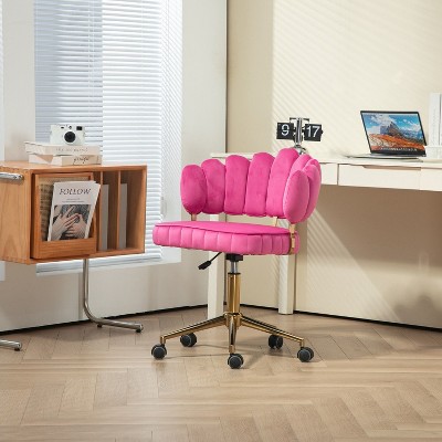 NicBex Adjustable Office Chair with Wheels,Modern Cute Computer Chair,Swivel Velvet Upholstered Desk Chair for Adult, Student