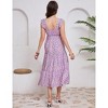 Clearlove Women Maternity Floral Dress Summer Sleeveless Ruffle Square Neck Dress - 4 of 4