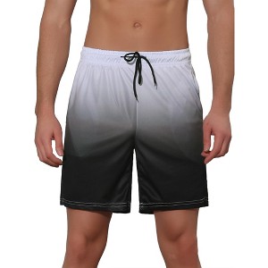 Lars Amadeus Men's Contrast Color Summer Beach Colorful Swimwear Shorts - 1 of 4