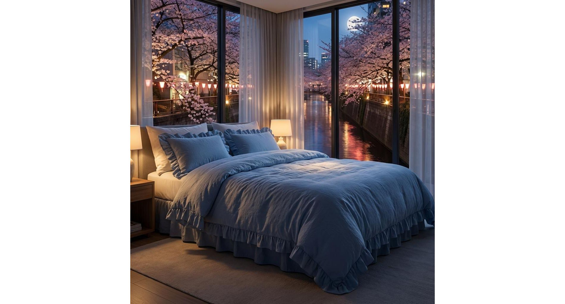 Ruffled Comforter Set with Shams, Soft Microfiber Fabric Bedding Set All Seasons