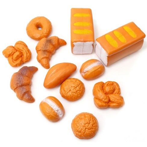  12 PCS Fake Bread Pastries Set, Life Sized Plastic Pretend Play  Food Toy Kids Bakery Grocery Kitchen Playset : Toys & Games