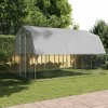 vidaXL Chicken Cages with Roof and Door Hen Coop 2 Pcs Silver - Galvanized Steel, Water-Resistant Polyethylene Roof, Spacious, 147.6" x 112.2" x 90.6" - 3 of 4