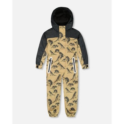 black dinosaur on beige background