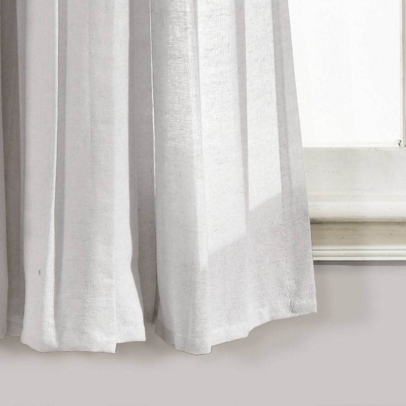 1pc Light Filtering Farmhouse Linen Button Window Curtain Panel - Lush Décor, 5 of 13