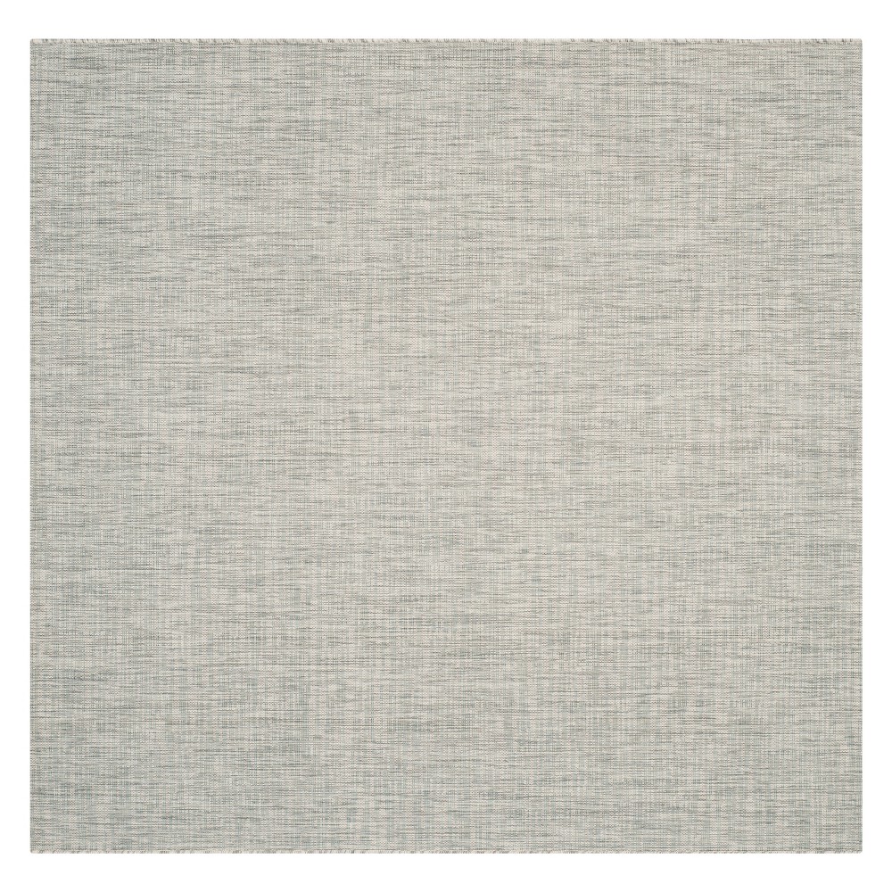 6'7in x 6'7in Square Jenkin Patio Rug Gray/Turquoise - Safavieh