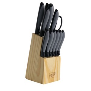 Gibson Home Dorain 14 Piece Stainless Steel Cutlery Set in Black with Wood Block - 1 of 4