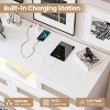 Garvee Modern Rattan Dresser with LED Lighting & Charging Station - 6 Drawer Storage Cabinet - 3 of 4