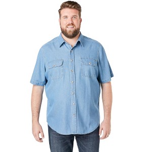 Boulder Creek by KingSize Men's Big & Tall Short Sleeve Denim And Twill Shirt - 1 of 4
