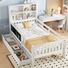Okak Twin/Full Size Space-saving Design Storage Bed Frame with Chalkboard & Drawers,Solid Wood Platform Bed for Kids Room,Bedroom - 2 of 4