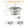 Coucheta NSF Certified Chafing Dish Set - Stainless Steel Food Warmers Complete with Lid Holder, Serving Utensils for Catering & Events - 3 of 4