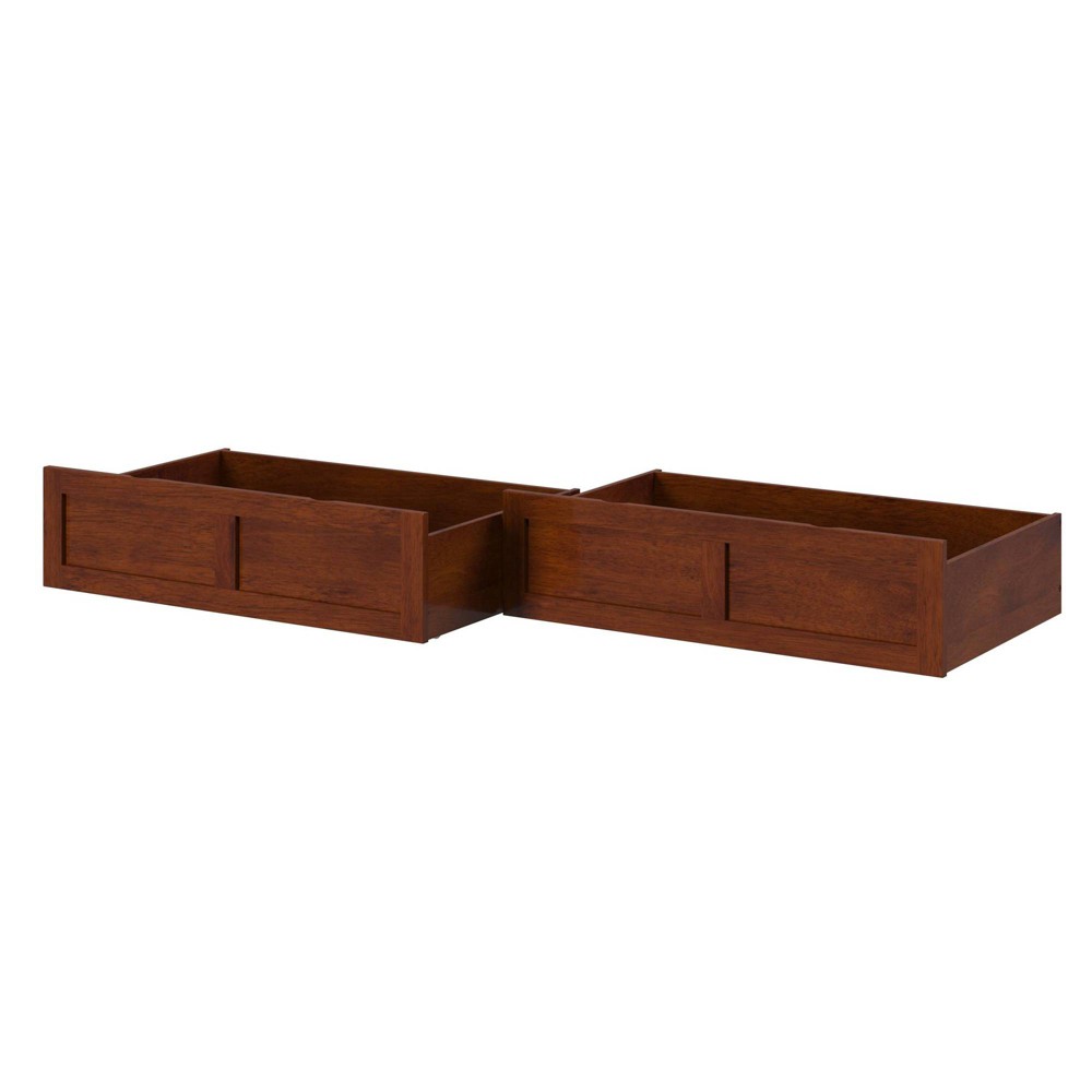 Photos - Bed AFI Set of 2 Twin/Full Drawers Walnut  