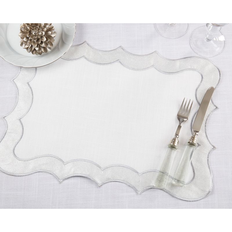 Saro Lifestyle Scallop Border Bliss Placemat (Set of 4), 4 of 5