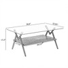 NicBex Coffee Tables for Living Room 38.6" Modern Rectangle Coffee Table End tables with Gray Tempered Glass Top and MDF layer, Gray - 2 of 4