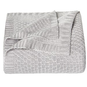 Bamboo-Derived Rayon Toddler Blanket, Cooling Breathable Cable Knit Blanket for Crib & Stroller, 30x40 Inch - NTBAY - 1 of 4