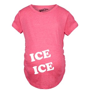 Maternity Ice Ice Pregnant Tee Novelty Baby Bump Pregnancy Announcement T shirt - Crazy Dog Maternity T Shirt - 1 of 4