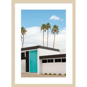 Amanti Art Turquoise Blue Doors on a Modern Home by Tom Windeknecht Wood Framed Wall Art Print - 1 of 4