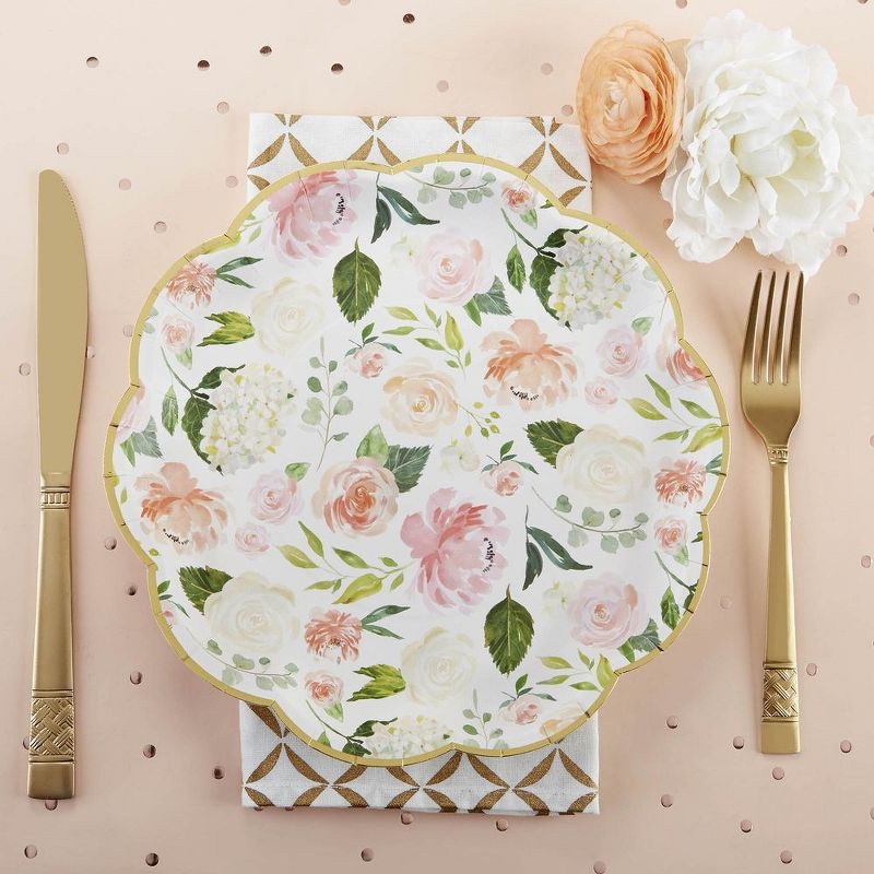 Kate Aspen Floral 9 in. Premium Paper Plates (Set of 32) | 28591NA, 2 of 9