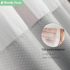 Waffle Weave Shower Curtain with Mesh Window, Heavy Duty, White Pique Pattern, 72x72 Inches, Water - Repellent, Luxury Spa Style - 3 of 4