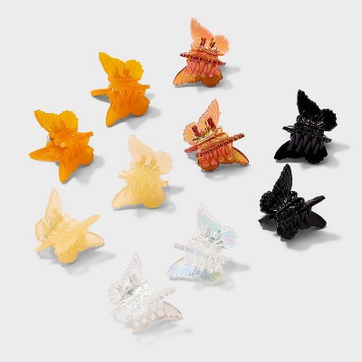 Mini Butterfly Claw Hair Clip Set 10pc - Wild Fable&#8482; Iridescent