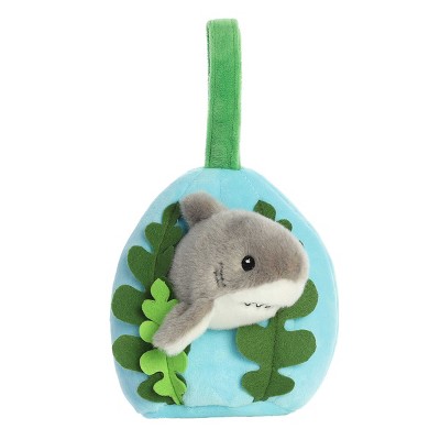 Aurora Small Blacktip Reef Shark Hideouts Enchanting Stuffed Animal Grey 5.5"