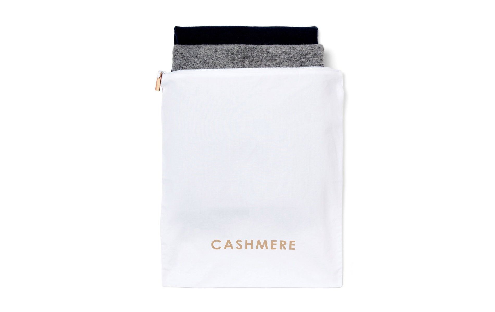 Cashmere Wool Sweater Storage Bag Pouch with integrated Cedar Wood