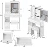 NicBex Makeup Vanity Desk with Left Drawers & Cushioned Stool,Wood Makeup Table with Sliding Mirror for Bedroom - 3 of 4