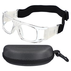 Unique Bargains PC Silicone Adjustable Strap Lightweight Professional Sports Goggles 1 Pc - 1 of 4
