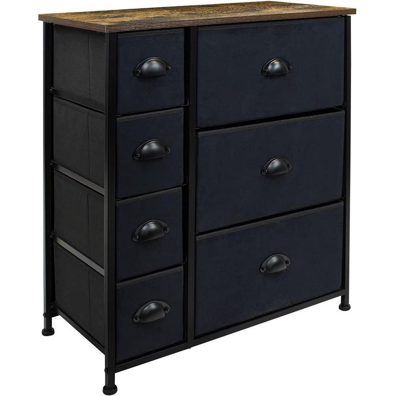 Sorbus Dresser with 7 Drawers - Storage Chest Organizer with Steel Frame, Wood Top, Handles, Fabric Bins, 1 of 7