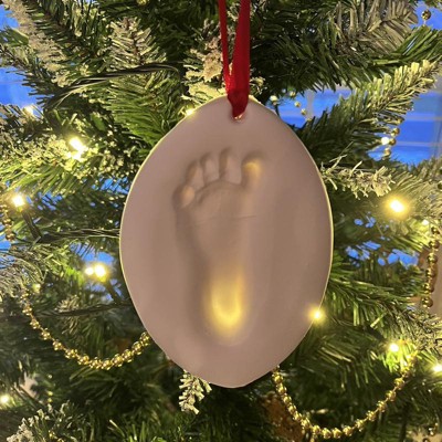 Pearhead Babyprints Christmas Ornament, Baby's First Christmas Ornament,  Classic Baby Holiday Keepsake, Newborn Handprint or Footprint Clay Kit,  Easy