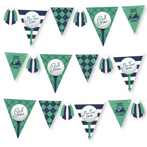 Big Dot of Happiness Par-Tee Time - Golf - DIY Birthday or Retirement Party Pennant Garland Decoration - Triangle Banner - 30 Pieces - 1 of 4