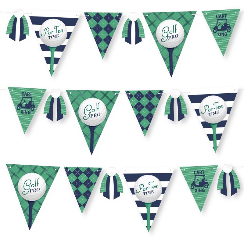 Big Dot of Happiness Par-Tee Time - Golf - DIY Birthday or Retirement Party Pennant Garland Decoration - Triangle Banner - 30 Pieces, 1 of 9