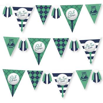 Big Dot of Happiness Par-Tee Time - Golf - DIY Birthday or Retirement Party Pennant Garland Decoration - Triangle Banner - 30 Pieces