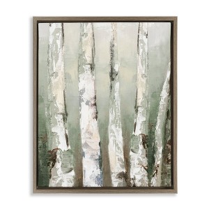 Stupell Industries Looming Birch Forest Floating Frame Canvas Art - 1 of 4
