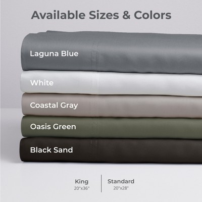 King Size White Bamboo Lyocell Sateen Pillowcase Set