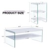 NicBex Modern Double-Layered Coffee Table with Tempered Glass Base,Rectangular Tea Table,Center Table for Living Room - 4 of 4
