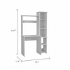Vynxaria 6-Shelf White Writing Desk with Bookcase Integrated Storage for Home Office Bedroom Student Study Spaces - 3 of 4
