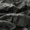 Dark Grey Velvet Duvet Cover Set, Set of 3 Ultra Soft Flannel Bedding, Queen Size 90x90 - 4 of 4