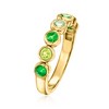 Ross-Simons 0.10 Carat Green Sapphire and .60 ct. t.w. Tsavorite Ring With .20 ct. t.w. Peridots in 18kt Gold Over Sterling - 3 of 4