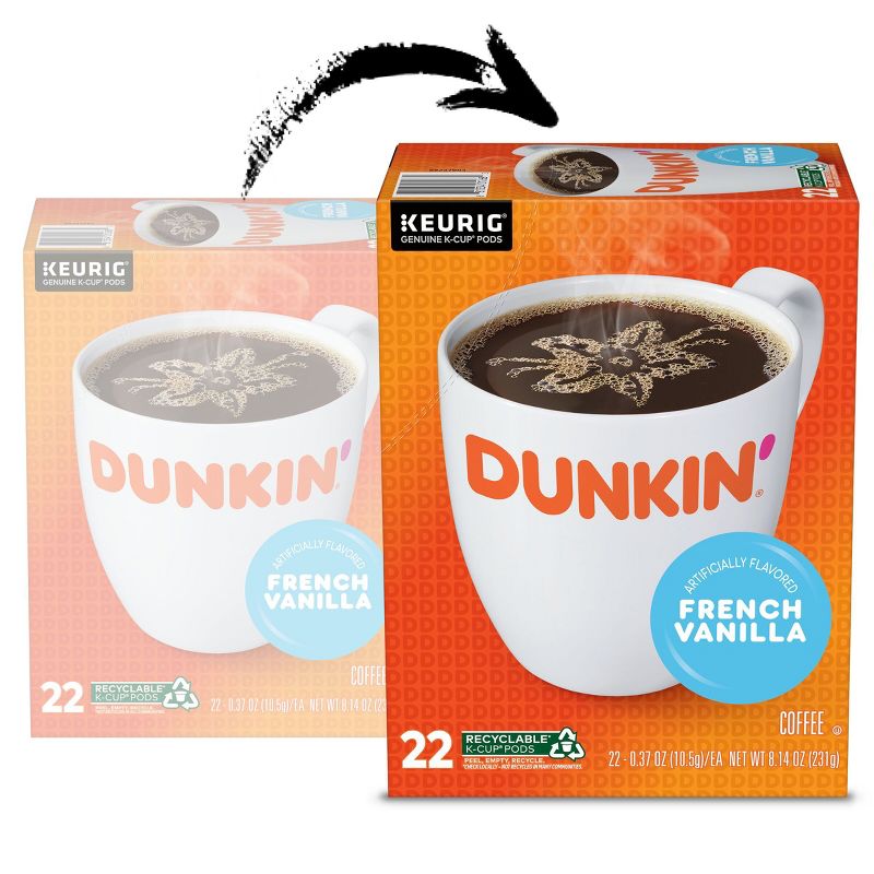 Dunkin&#39; French Vanilla Flavored Medium Roast Coffee - Keurig K-Cup Pods - 22ct, 4 of 9