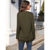 Long Sleeve Tunic Tops for Women Plus Size Square Neck T Shirt Solid Color Fall Lace Blouse - 4 of 4