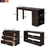 NicBex Full Size Bunk Bed with Movable Desk Loft Bed Pine Bed Frame with Storage Cabinet, Shelf, Ladder and Guardrail, No Box Spring Required - 4 of 4