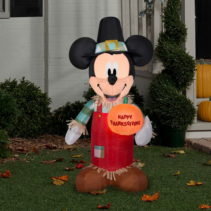 Gemmy Airblown Inflatable Mickey Holding Pumpkin Disney , 3.5 ft Tall, Orange, 2 of 4