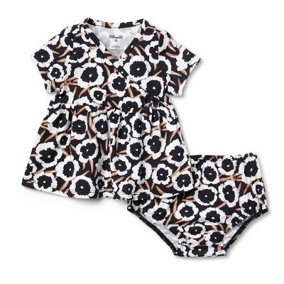 Baby Short Sleeve Neutral Poppy Faux Wrap Dress - DVF for Target