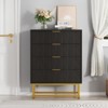 4-Drawer Fabric Dresser for Bedroom, Small Storage Chest with Wood Top, Modern Nightstand End Table - 2 of 4