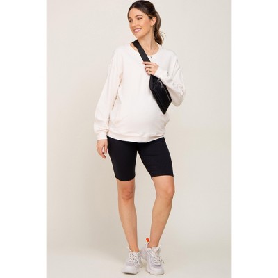 PinkBlush Black Wide Band Maternity Biker Shorts