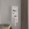 Vynxaria 43" Tall One-Door Wall Cabinet, Medicine Cabinet, White, 16" W x 43" H - 2 of 4