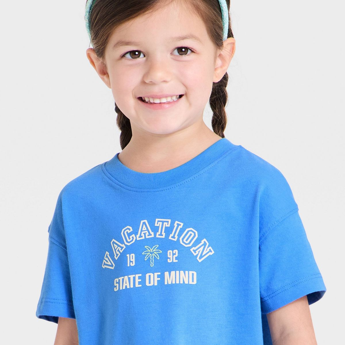 Toddler Girls' Vacation Oversized Graphic T-Shirt - Cat & Jack™ Blue - thumbnail 2