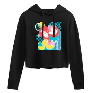 Women's - Disney - Minnie Tennis Color Block Cropped Graphic Hoodie - 1 of 3
