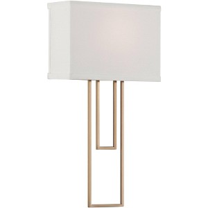 Possini Euro Design Possini Euro Siobhan 16" High Gold and White Wall Sconce - 1 of 4