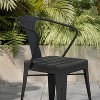 Flash Furniture Helvey Commercial Indoor/Outdoor Black Stacking Arm Chair with Vertical Slat Back and Poly Resin Slatted Seat, Set of 2 - 4 of 4